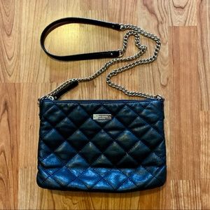 Kate Spade Black Quilted Crossbody with Gold Chain